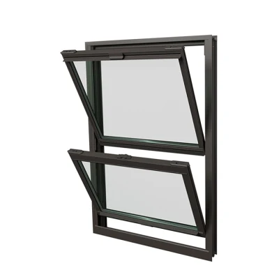 CE As2047 aço padrão folheado a vidro fechadura de alça de madeira outros preço barato moldura de liga de alumínio janelas duplas penduradas para venda